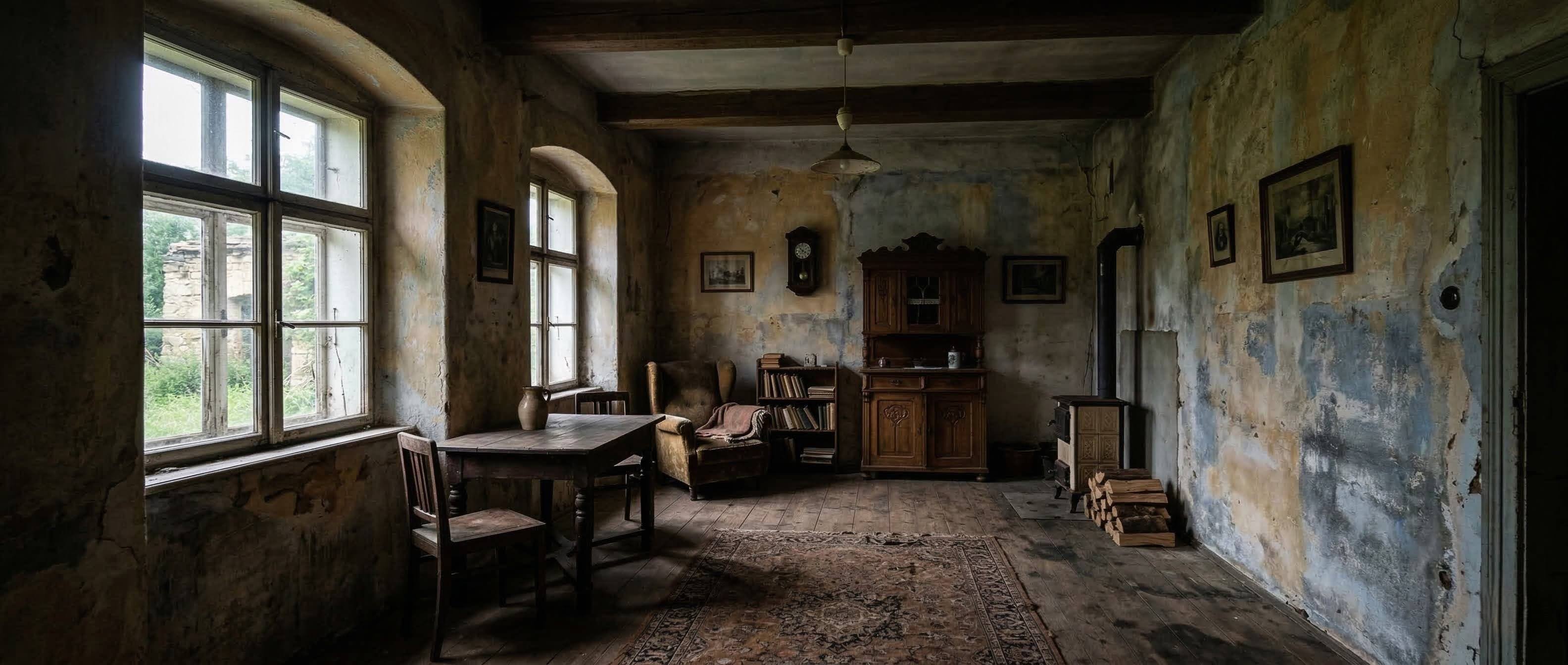 Původní stav rustikální místnosti před návrhem úprav