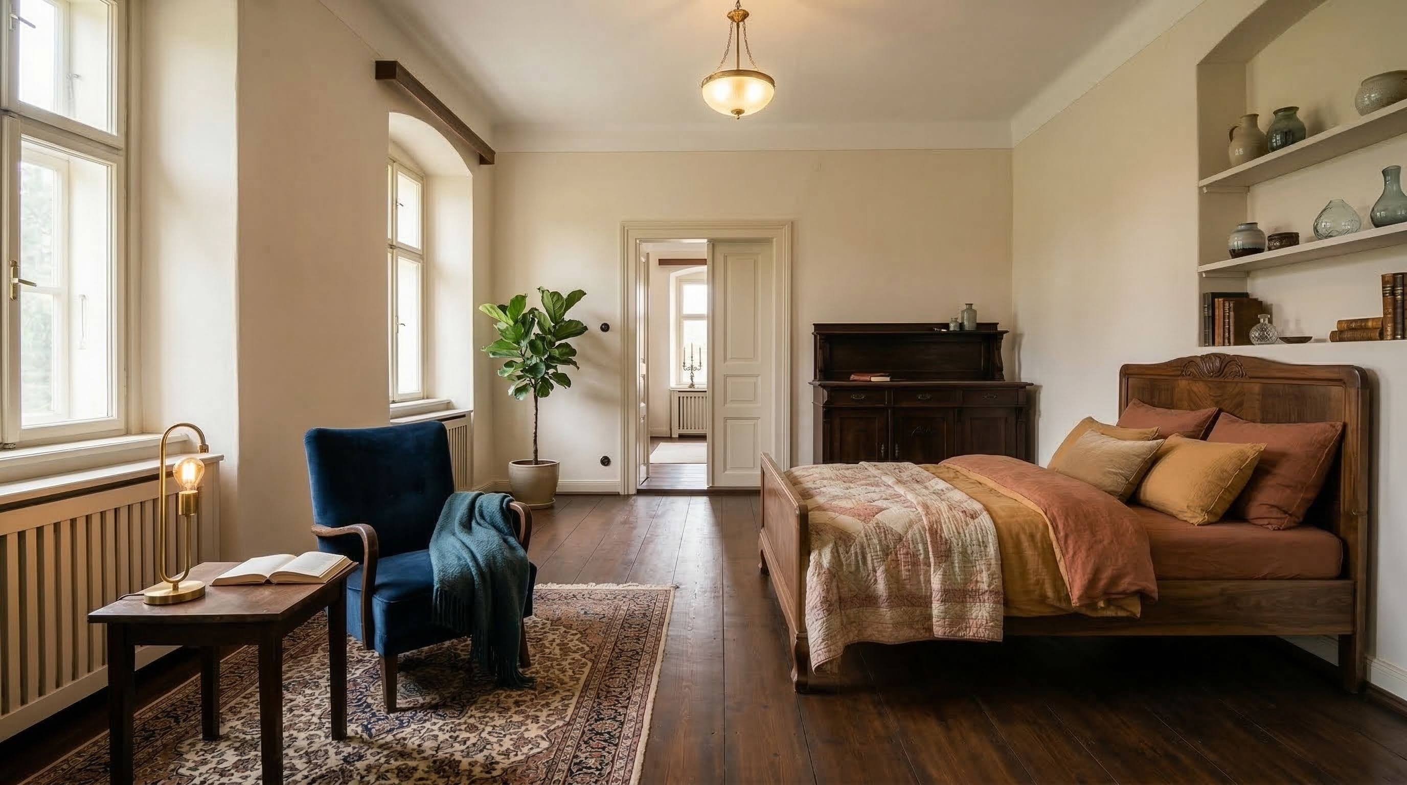 AI vizualizace ložnice po úpravě